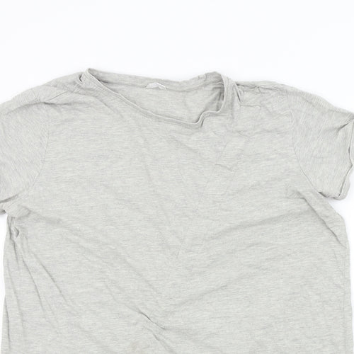 woman Womens Grey Colourblock  Basic T-Shirt Size 2XL  - Tie at front