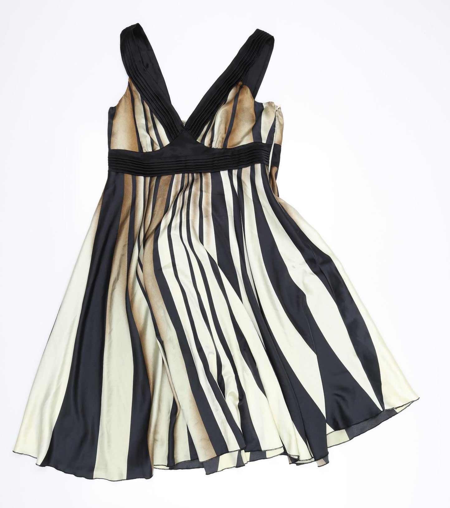 VILA Womens Black Colourblock  Fit & Flare  Size L