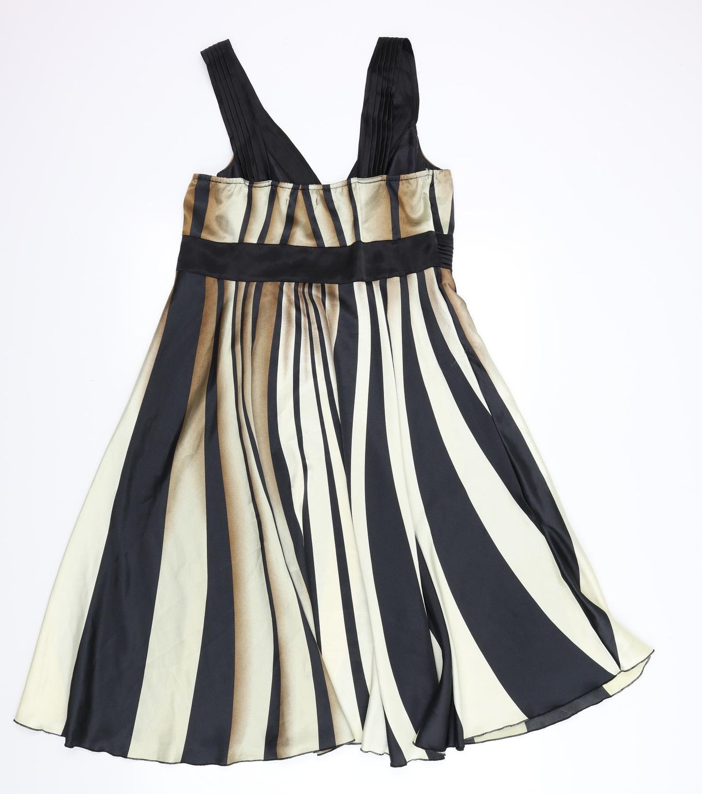 VILA Womens Black Colourblock  Fit & Flare  Size L