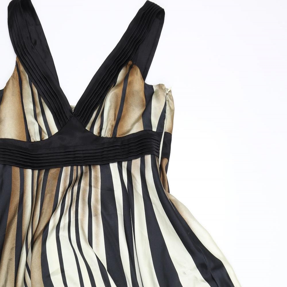 VILA Womens Black Colourblock  Fit & Flare  Size L