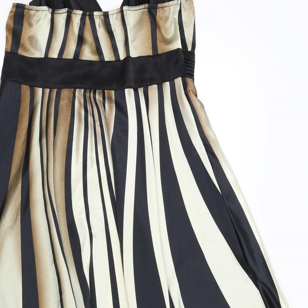VILA Womens Black Colourblock  Fit & Flare  Size L
