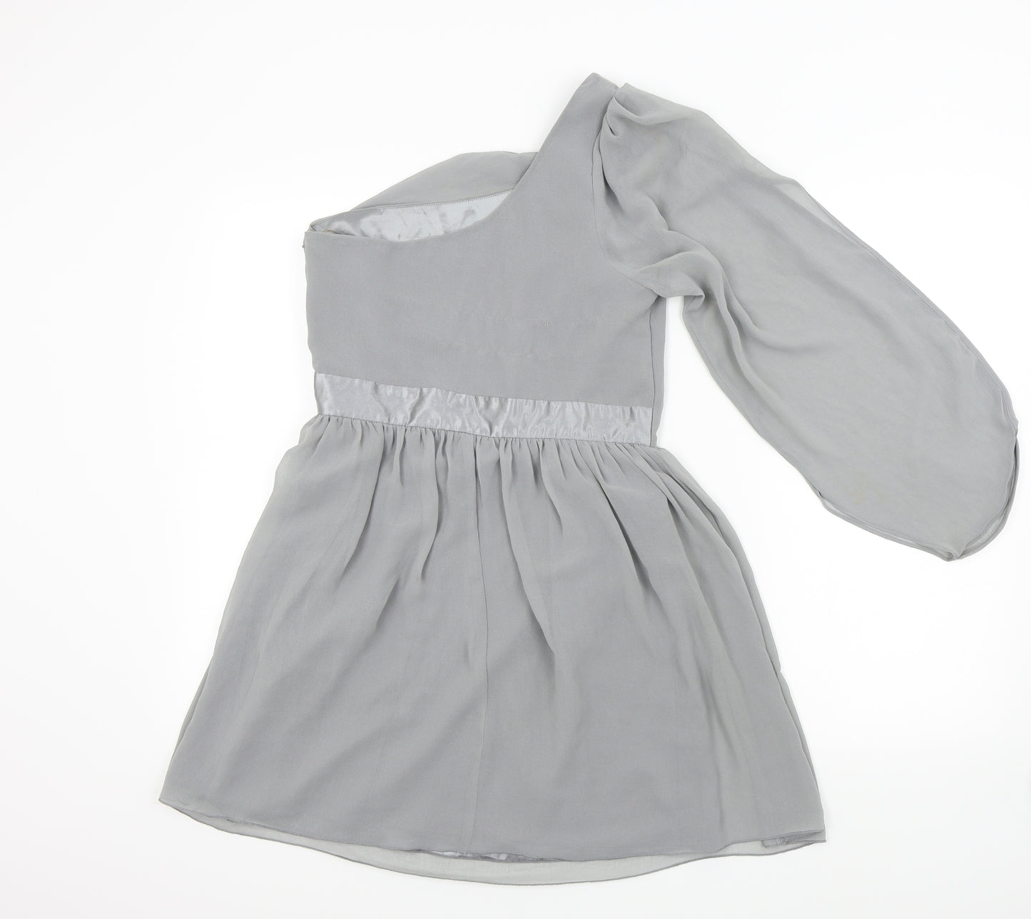 Lipsy Womens Grey Colourblock  Fit & Flare  Size 10