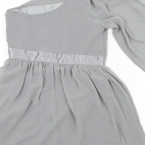 Lipsy Womens Grey Colourblock  Fit & Flare  Size 10