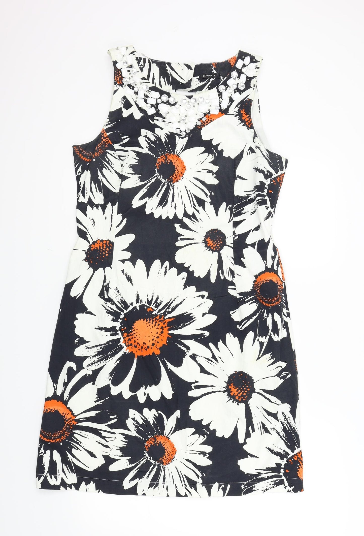 Roman Womens Multicoloured Floral  A-Line  Size 14  - beaded detail