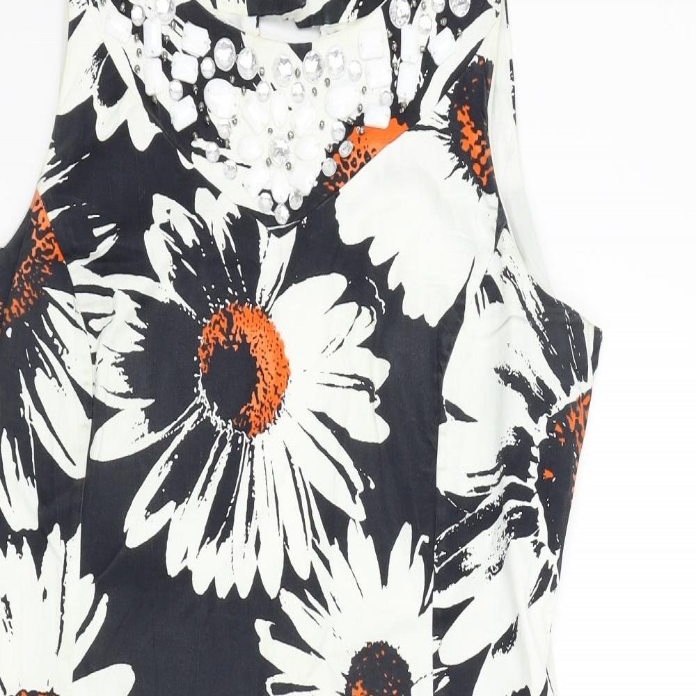 Roman Womens Multicoloured Floral  A-Line  Size 14  - beaded detail
