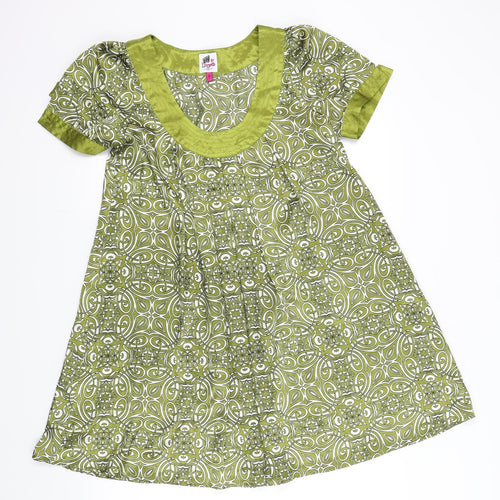 New Look Womens Green Geometric  Fit & Flare  Size 8