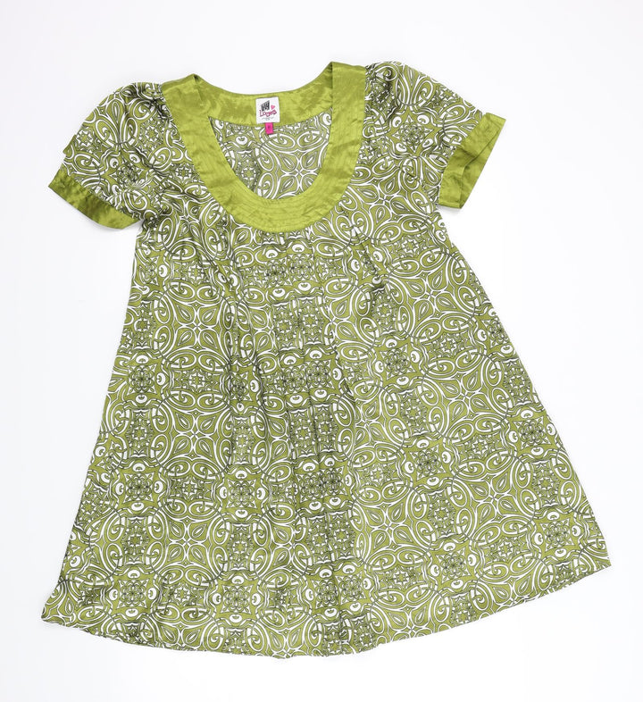 New Look Womens Green Geometric  Fit & Flare  Size 8