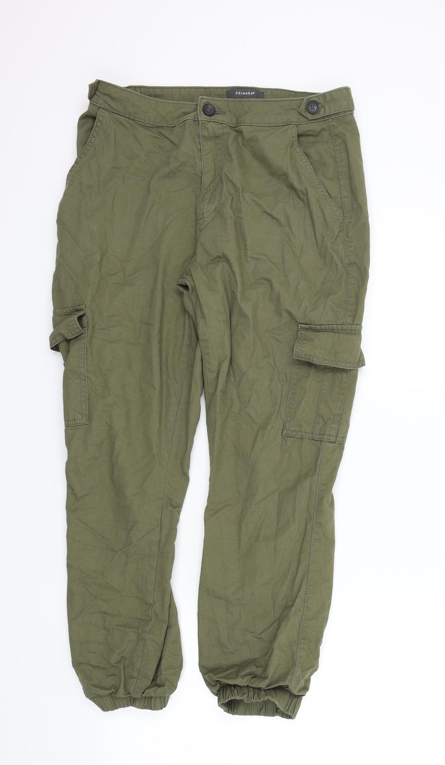 Primark Womens Green   Trousers  Size 12 L25 in - Elastic ankles