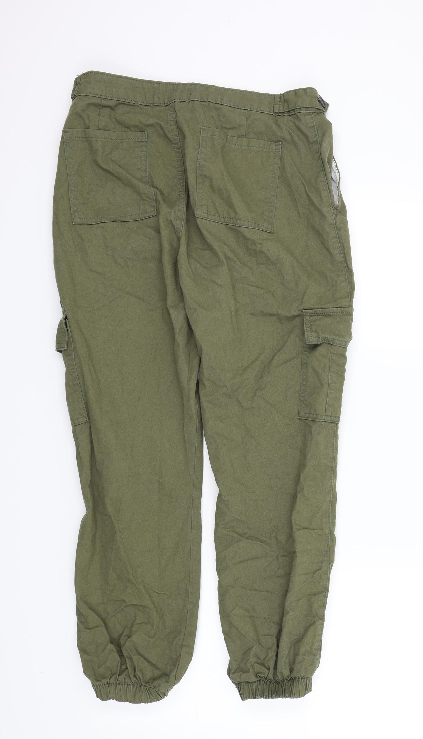 Primark Womens Green   Trousers  Size 12 L25 in - Elastic ankles