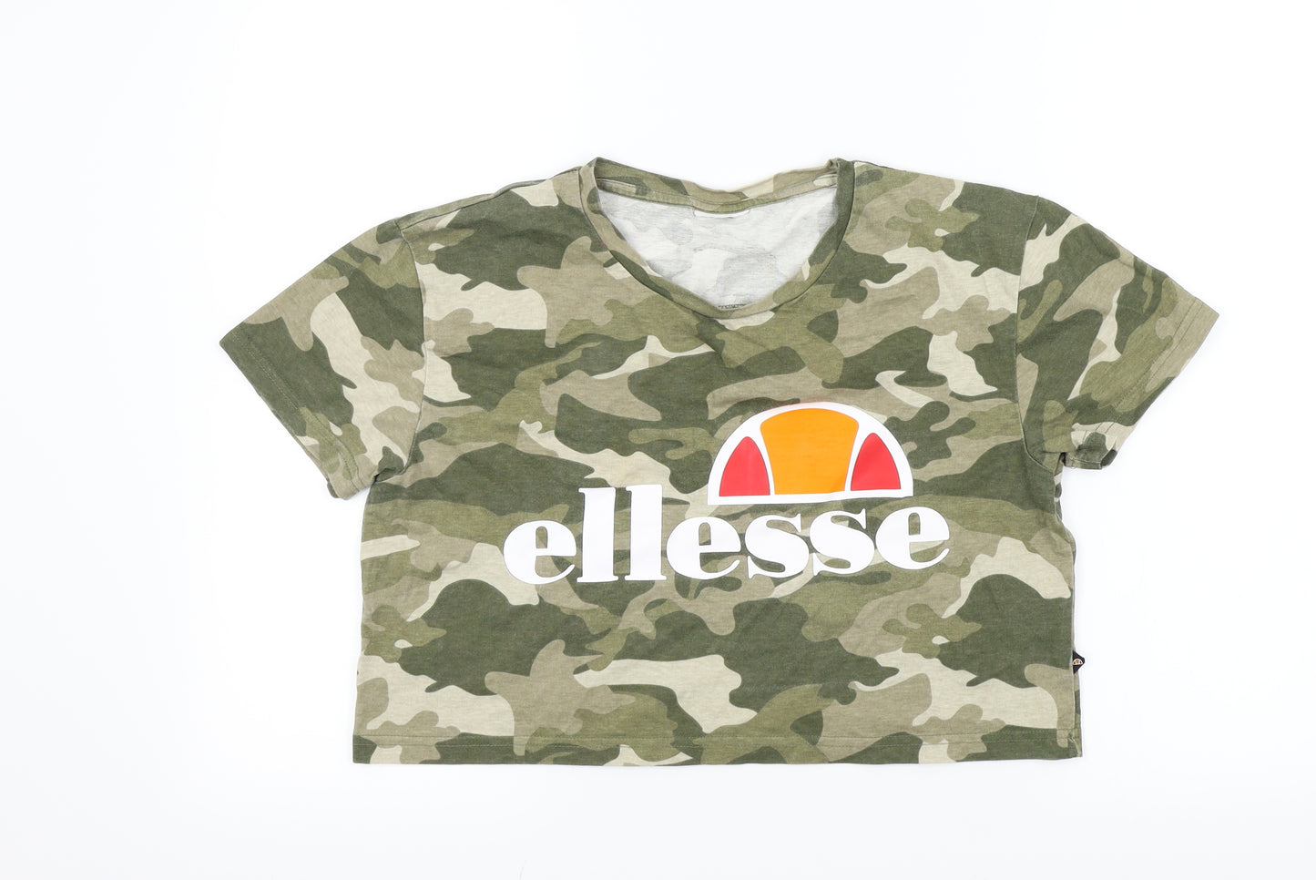 ellesse Womens Green Camouflage  Basic T-Shirt Size M  - Ellesse