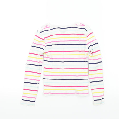 I love girl wear  Girls Multicoloured Striped  Basic T-Shirt Size 7 Years