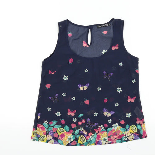Primark Womens Multicoloured Colourblock  Basic T-Shirt Size 8  - butteflies