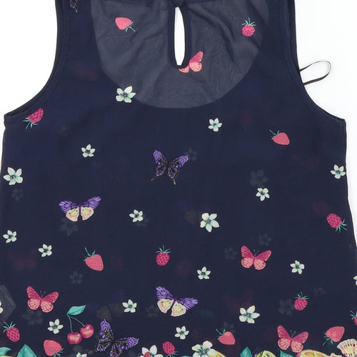 Primark Womens Multicoloured Colourblock  Basic T-Shirt Size 8  - butteflies