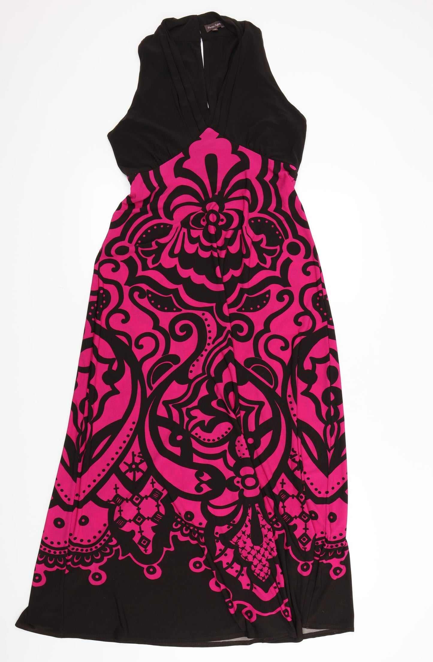 Phase Eight Womens Black Geometric  A-Line  Size 12