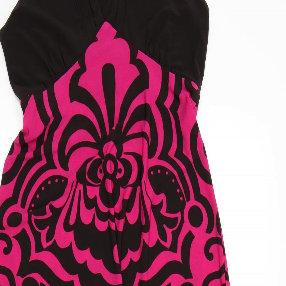 Phase Eight Womens Black Geometric  A-Line  Size 12