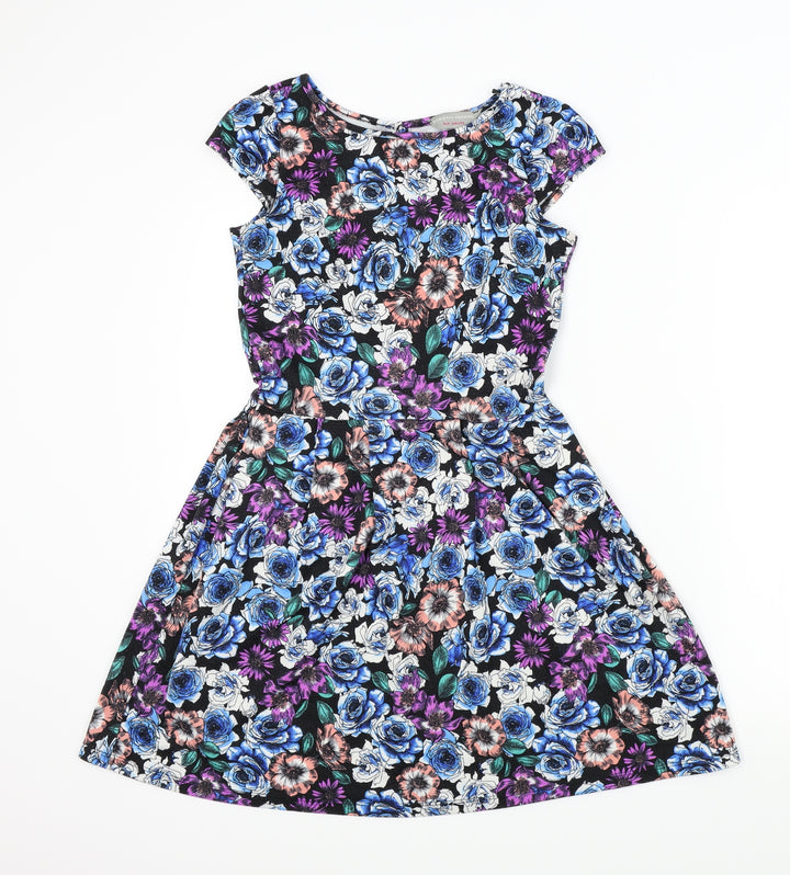 Dorothy Perkins Womens Multicoloured Floral Fit & Flare Size 6