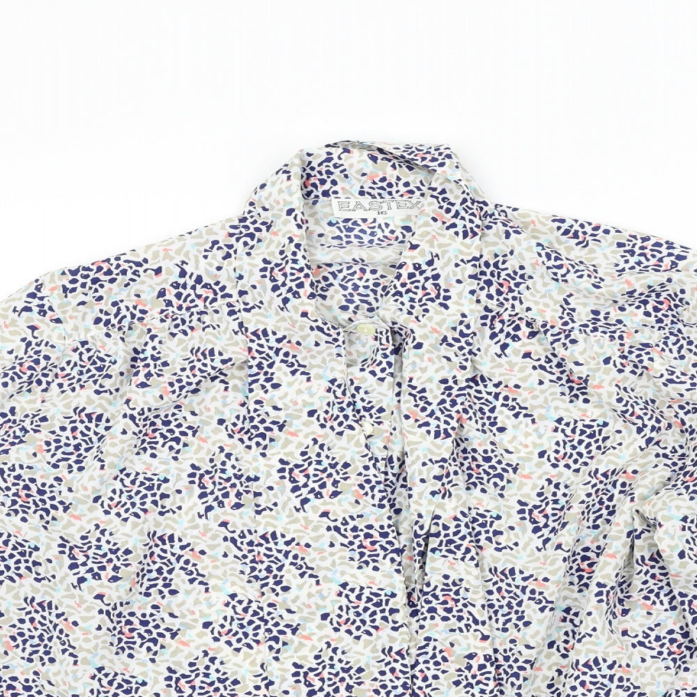 Eastex Womens Multicoloured Geometric  Basic Button-Up Size 16