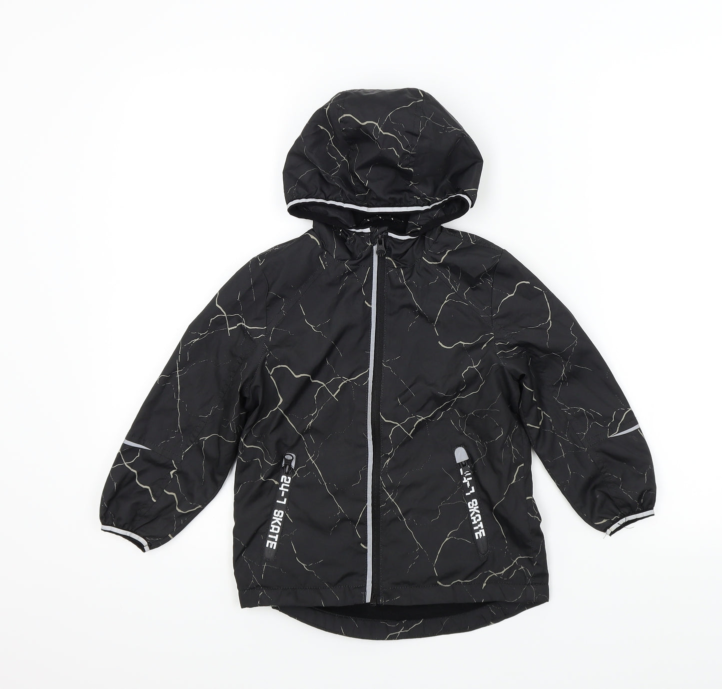 TU Boys Black Colourblock  Basic Coat Coat Size 3-4 Years
