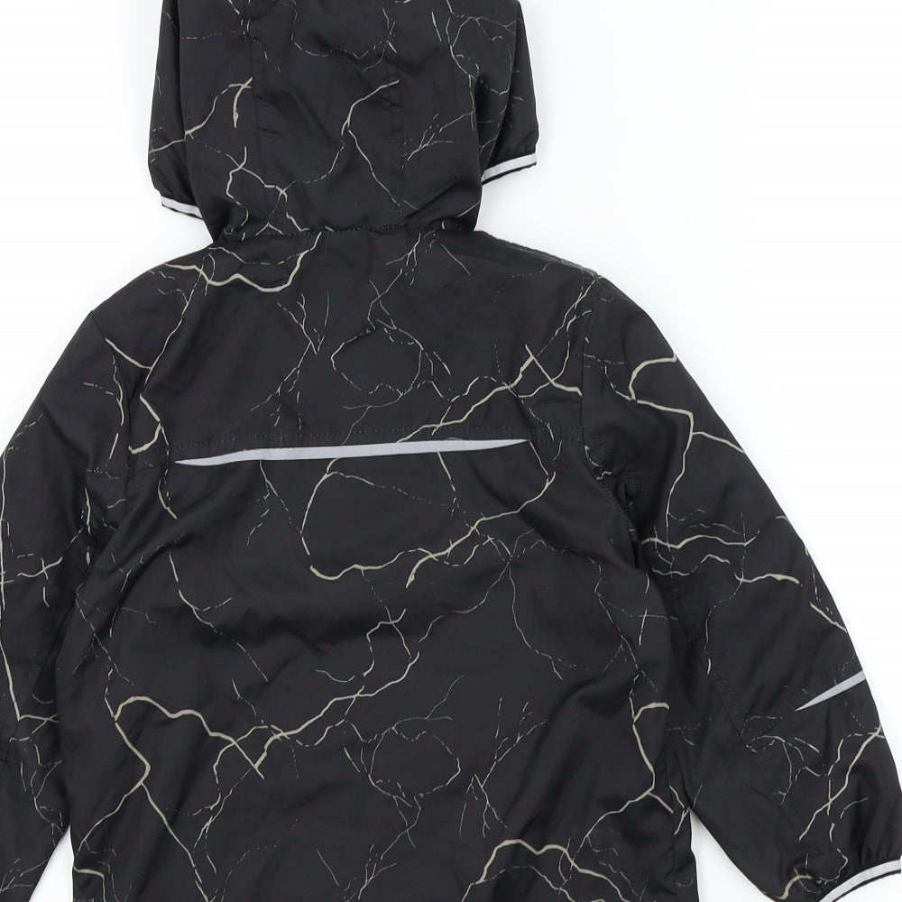 TU Boys Black Colourblock  Basic Coat Coat Size 3-4 Years