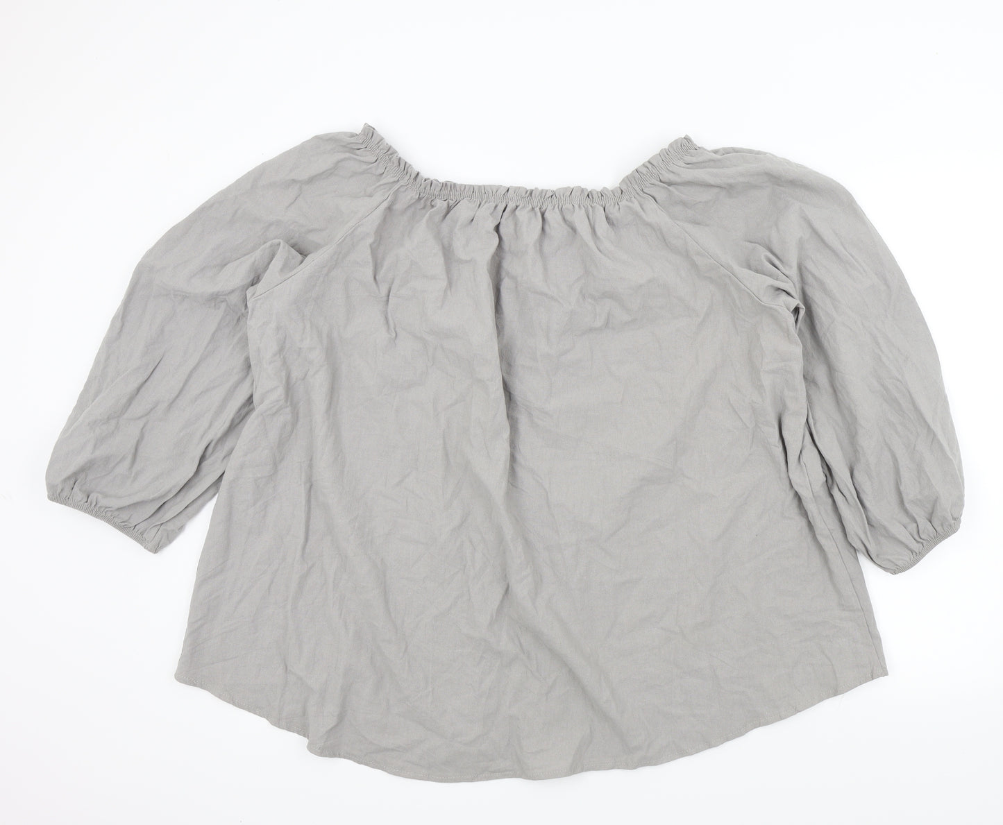 MissLook Womens Grey Colourblock  Basic Blouse Size 2XL