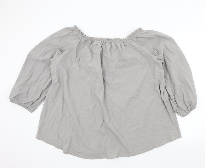 MissLook Womens Grey Colourblock Basic Blouse Size 2XL