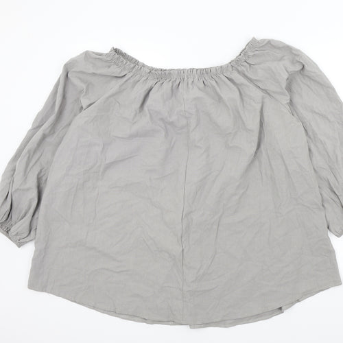 MissLook Womens Grey Colourblock  Basic Blouse Size 2XL