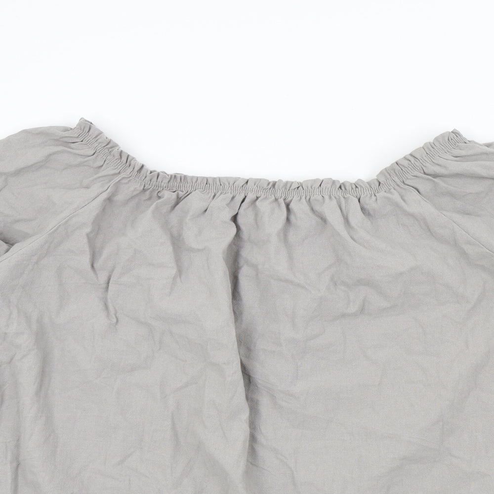MissLook Womens Grey Colourblock  Basic Blouse Size 2XL