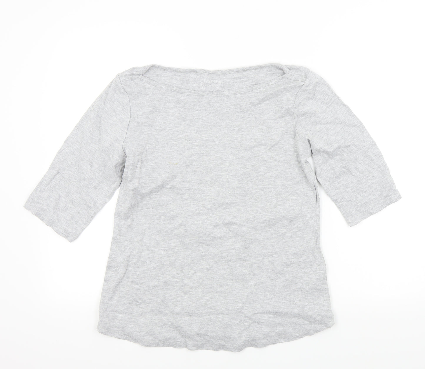 Denim & Co. Womens Grey Colourblock  Basic T-Shirt Size M