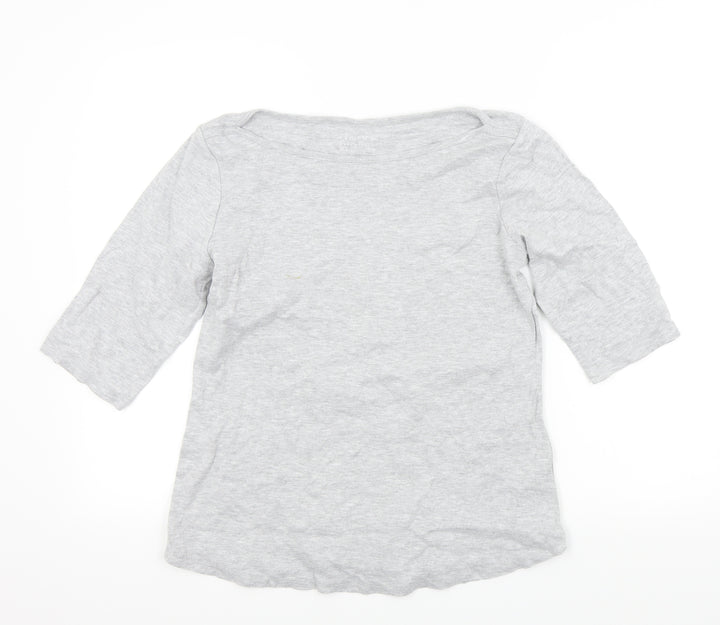 Denim & Co. Womens Grey Colourblock  Basic T-Shirt Size M