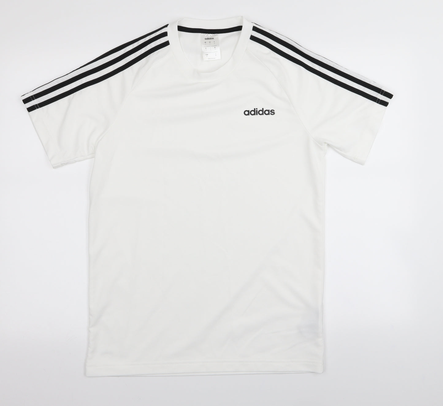 adidas Mens White Striped   T-Shirt Size S