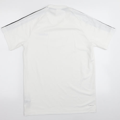 adidas Mens White Striped   T-Shirt Size S