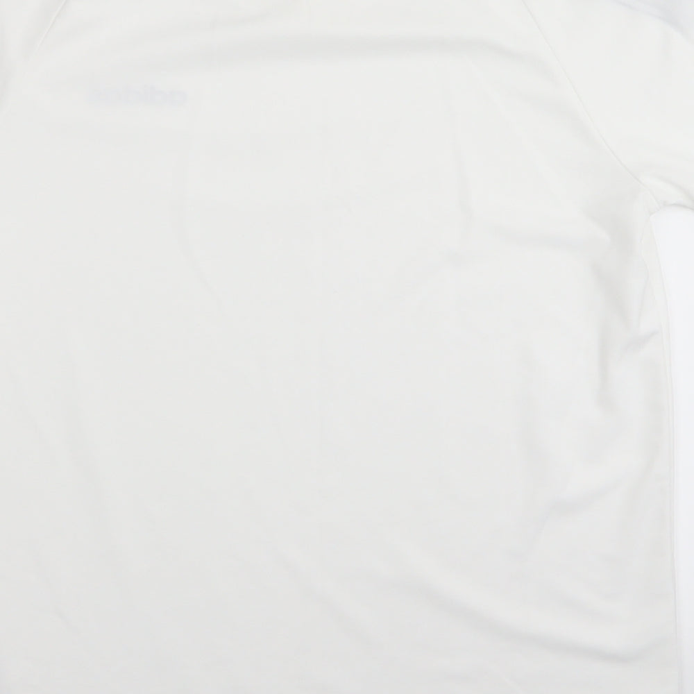 adidas Mens White Striped   T-Shirt Size S