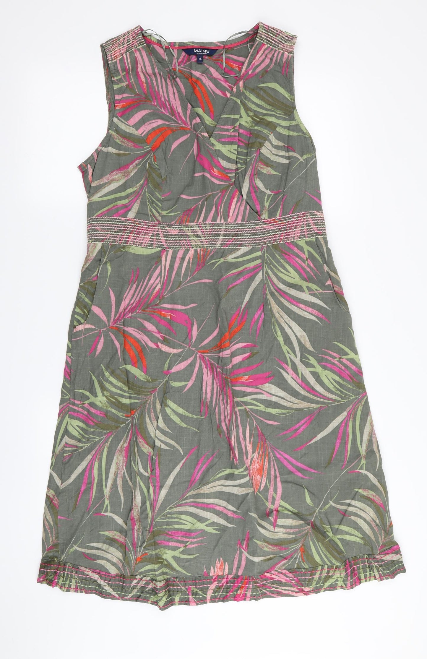 Maine Womens Multicoloured Floral  A-Line  Size 16
