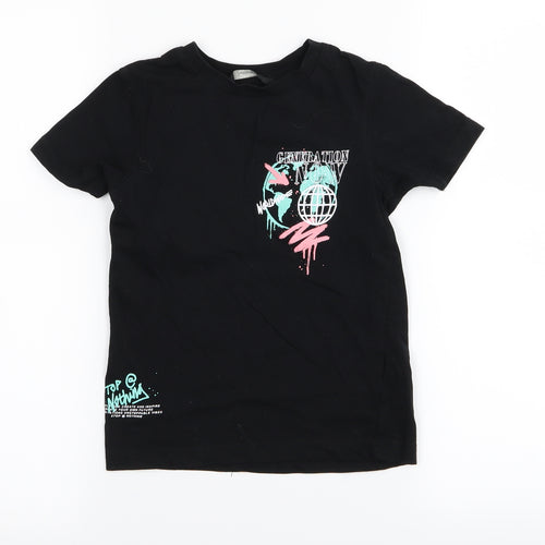 Asda George Girls Black   Basic T-Shirt Size 4-5 Years