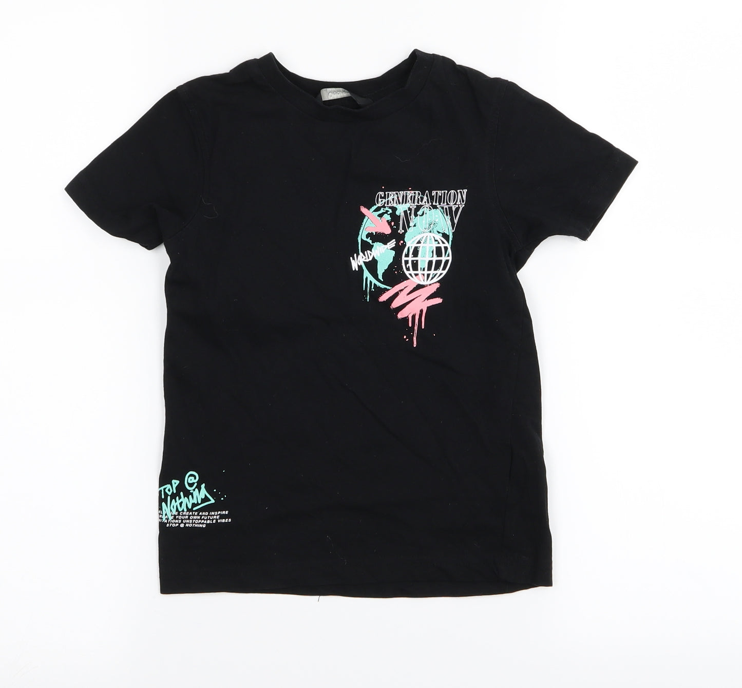 Asda George Girls Black   Basic T-Shirt Size 4-5 Years