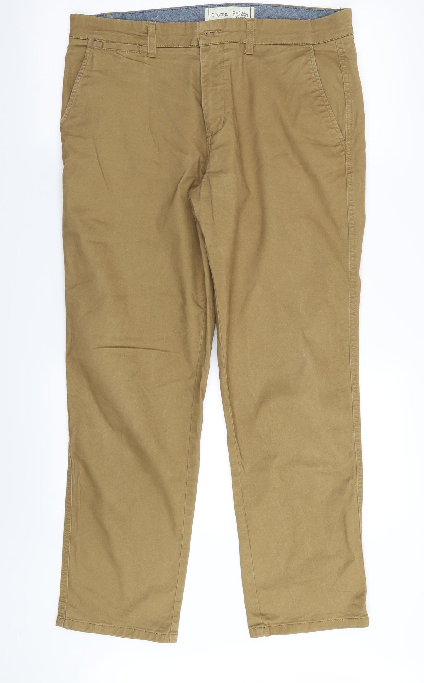 Asda George Mens Beige   Chino Trousers Size 34 in L30 in