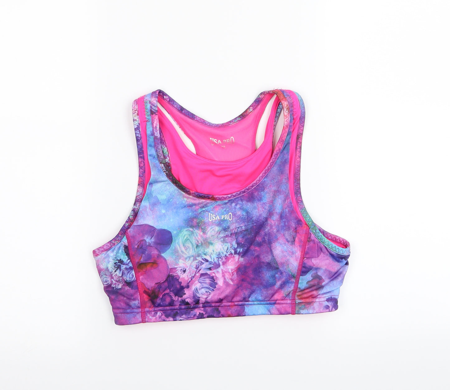 USA Pro Womens Multicoloured Floral  Camisole Tank Size 12  - Sports bra