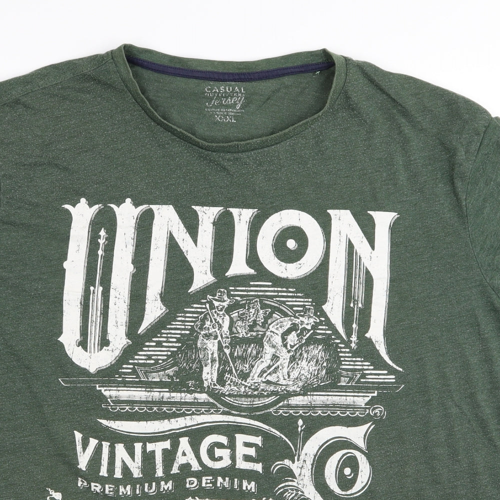 Asda George Mens Green    T-Shirt Size 3XL