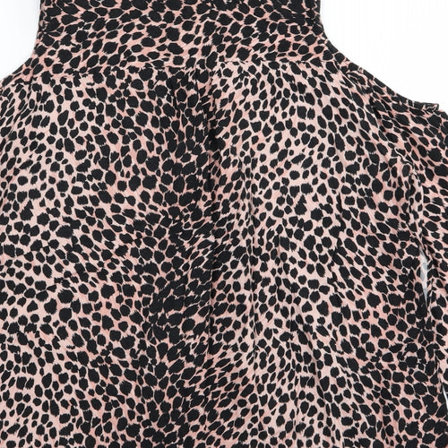 Topshop Womens Multicoloured Animal Print  Basic Button-Up Size 12