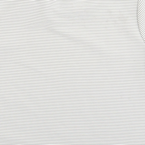Glamorous Womens White Striped  Basic T-Shirt Size 10