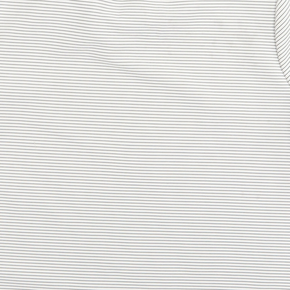 Glamorous Womens White Striped  Basic T-Shirt Size 10