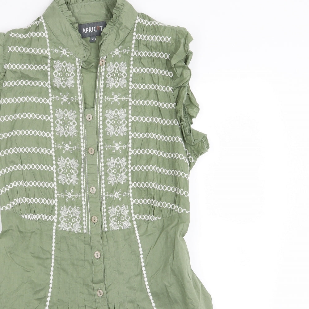 Apricot Womens Green Geometric  A-Line  Size 10