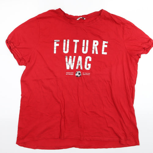 PEP&CO Womens Red   Basic T-Shirt Size 22
