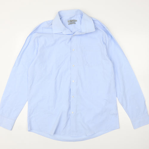 TU Mens Blue    Button-Up Size 16.5