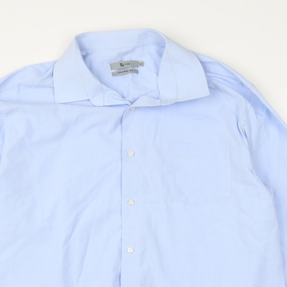 TU Mens Blue    Button-Up Size 16.5