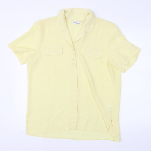 Design Essentials Womens Yellow   Basic Blouse Size 16