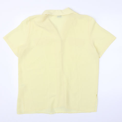 Design Essentials Womens Yellow   Basic Blouse Size 16
