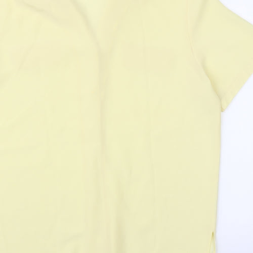 Design Essentials Womens Yellow   Basic Blouse Size 16