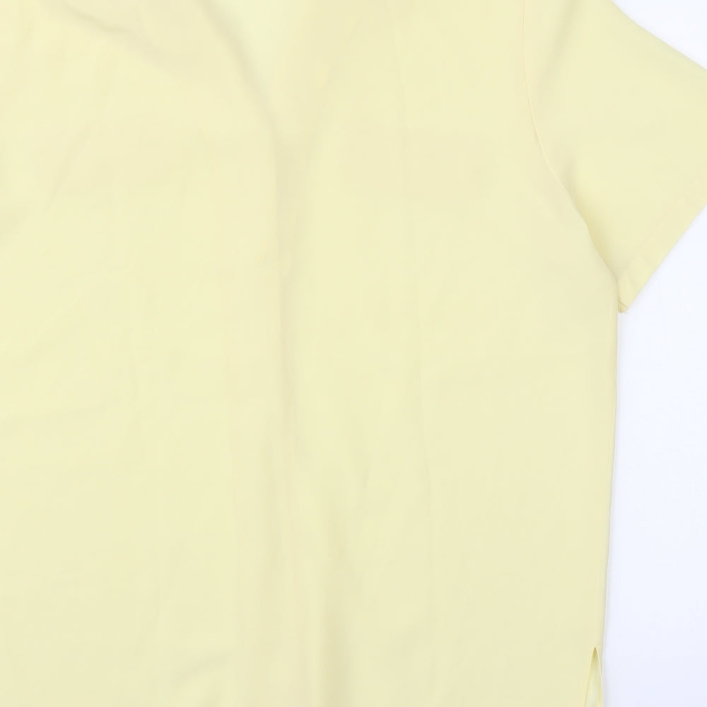 Design Essentials Womens Yellow   Basic Blouse Size 16