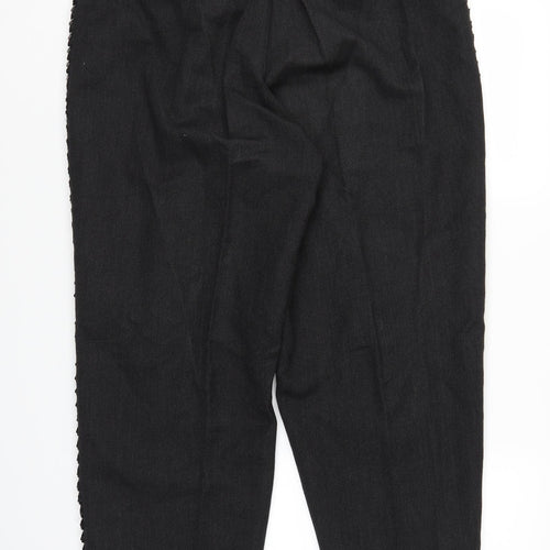 Preworn Womens Black  Canvas Capri Trousers Size L L24 in